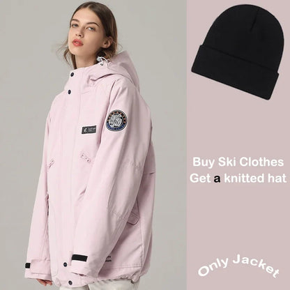 Unisex winter jacket with hood for snow & sports - multicolored