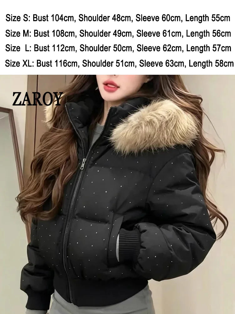 Women's padded quilted jacket with hood