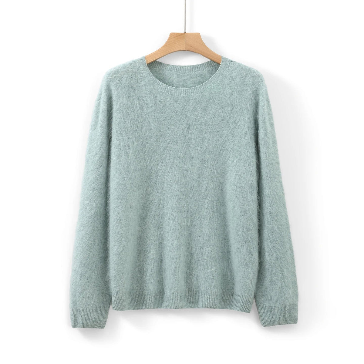Soft women's crew-neck long-sleeve knit sweater