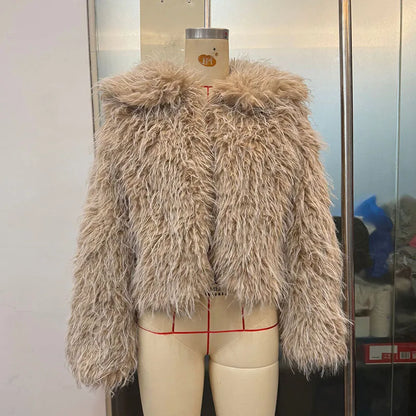 Damen Kapuzenjacke Fellimitat Steppdesign Braun Winterjacke