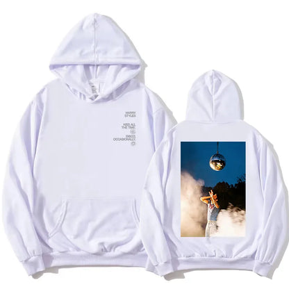 Unisex hoodie with hood, kangaroo pocket, and lettering