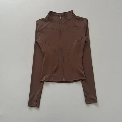 Damen Sportjacke mit Stehkragen & Reißverschluss