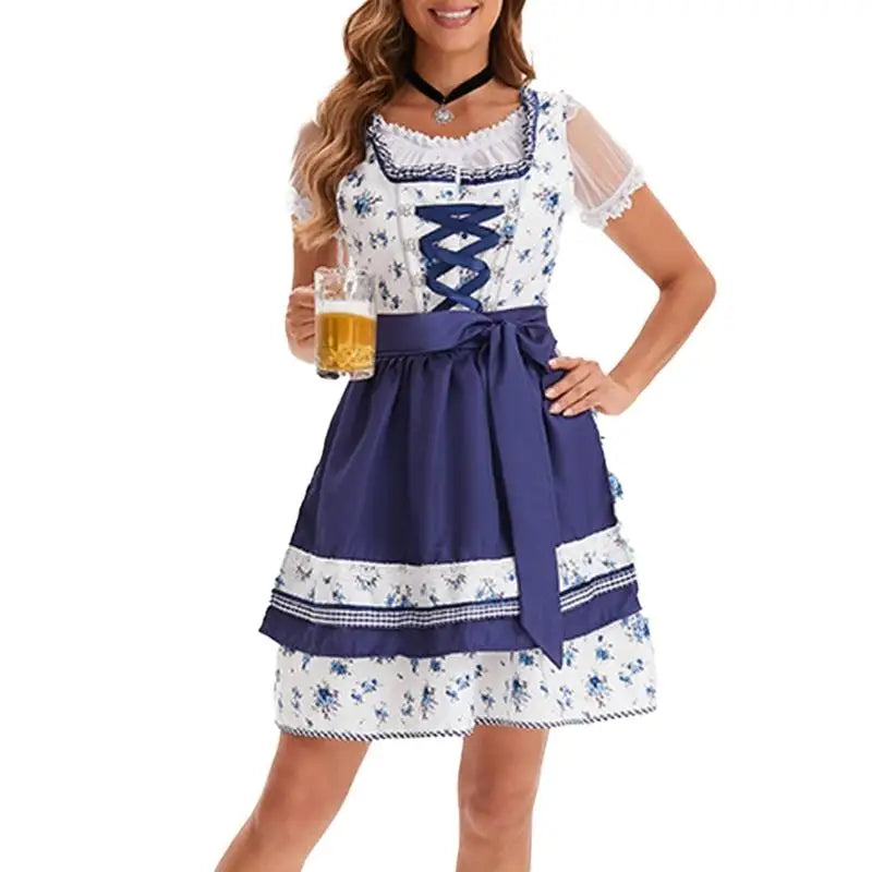 39BB Beer costume, dirndl, dress, blouse, apron, German Bavarian Oktoberfest costume set