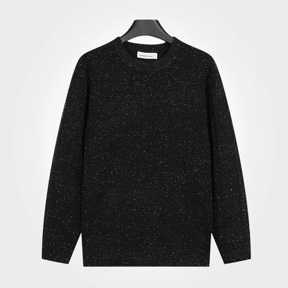 Men's crew-neck sweater with a marled effect, long sleeves