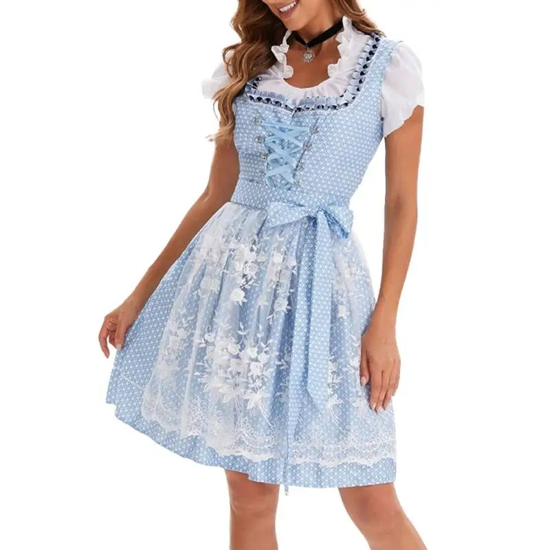 39BB Beer costume, dirndl, dress, blouse, apron, German Bavarian Oktoberfest costume set
