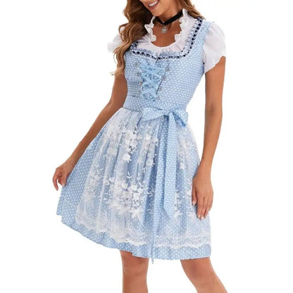 39BB Beer costume, dirndl, dress, blouse, apron, German Bavarian Oktoberfest costume set