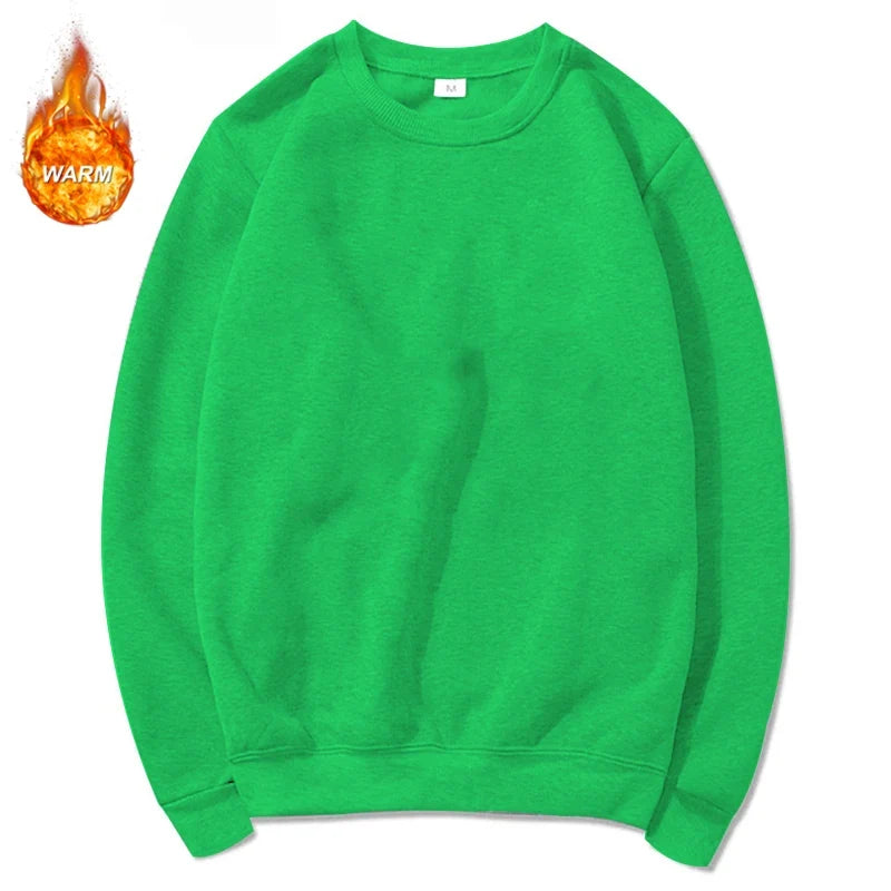 Unisex cotton-blend crew-neck sweatshirt, long sleeves, casual sweater