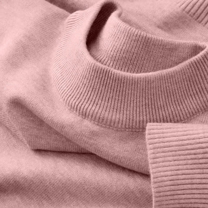 Strickpullover Rundhals Rippbündchen Uni Farbe – Weich & Bequem