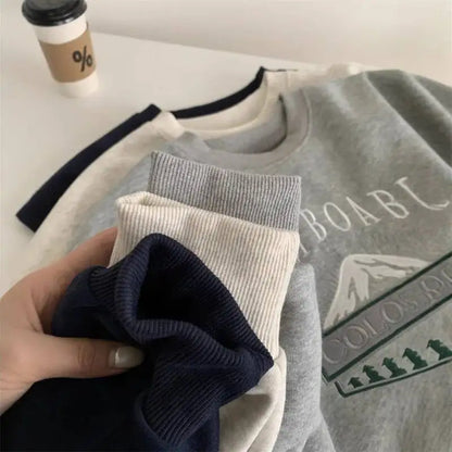 Unisex Sweatshirt Rundhalsausschnitt Print Rocky Mountains