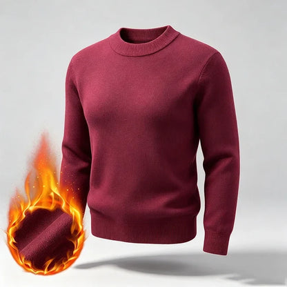 Men's warm turtleneck knit sweater for winter, long sleeves