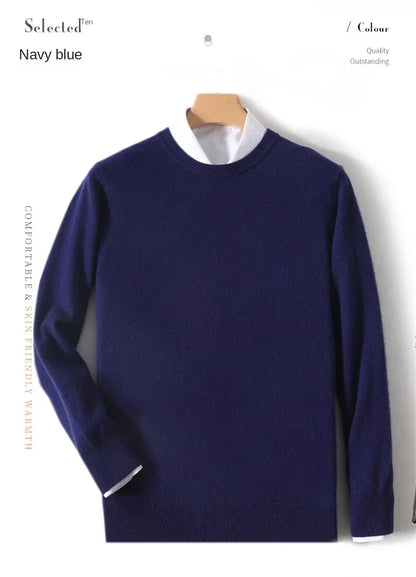 Men's Crew-Neck Sweater, Long-Sleeve, Made of Soft Material