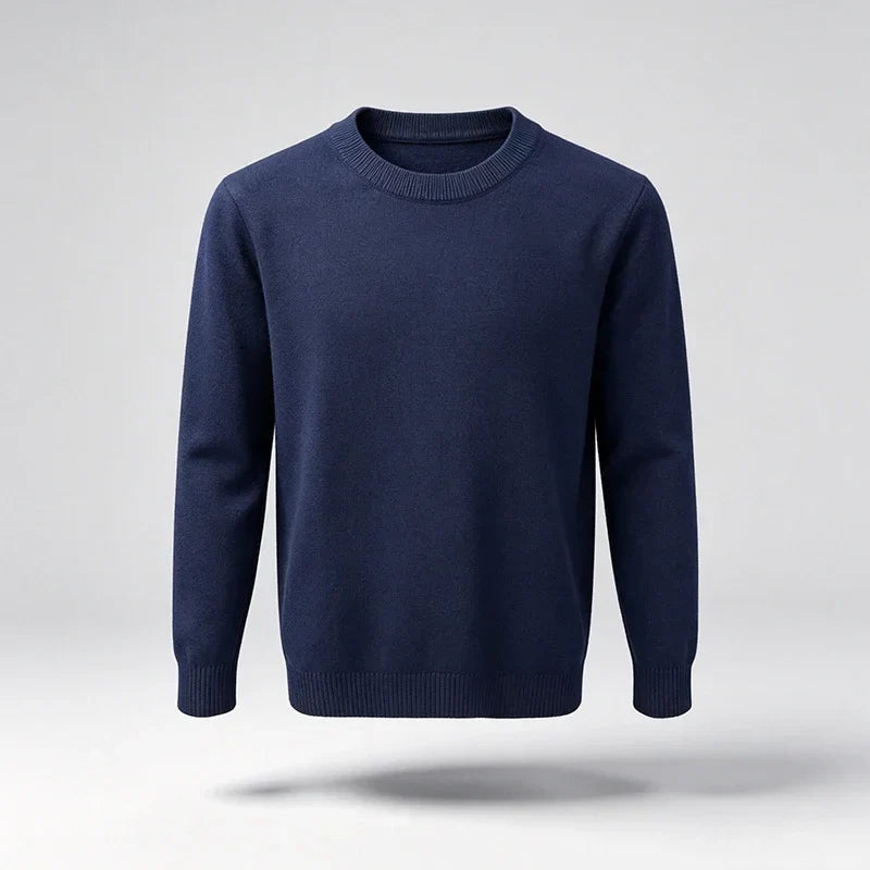 Unisex crew-neck sweater with long sleeves and ribbed cuffs