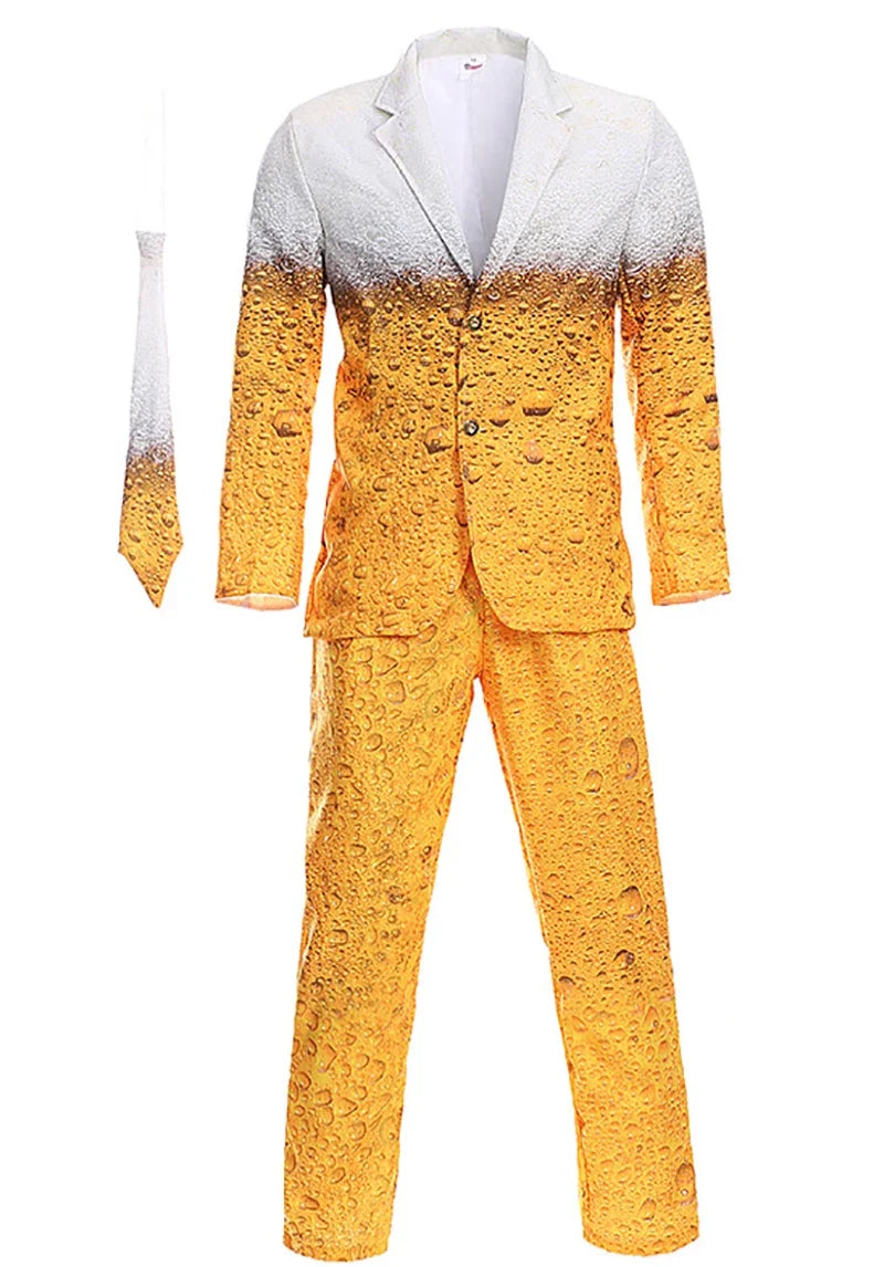 Beer costume suit with foam pattern, men’s carnival party outfit