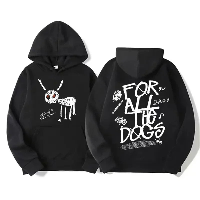 Hoodie mit Kapuze & Print vorne und hinten, Kängurutasche