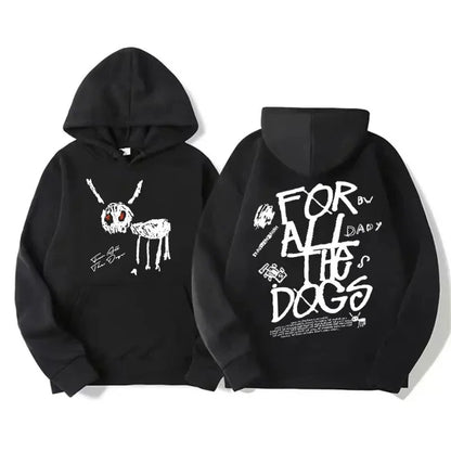 Hoodie mit Kapuze & Print vorne und hinten, Kängurutasche