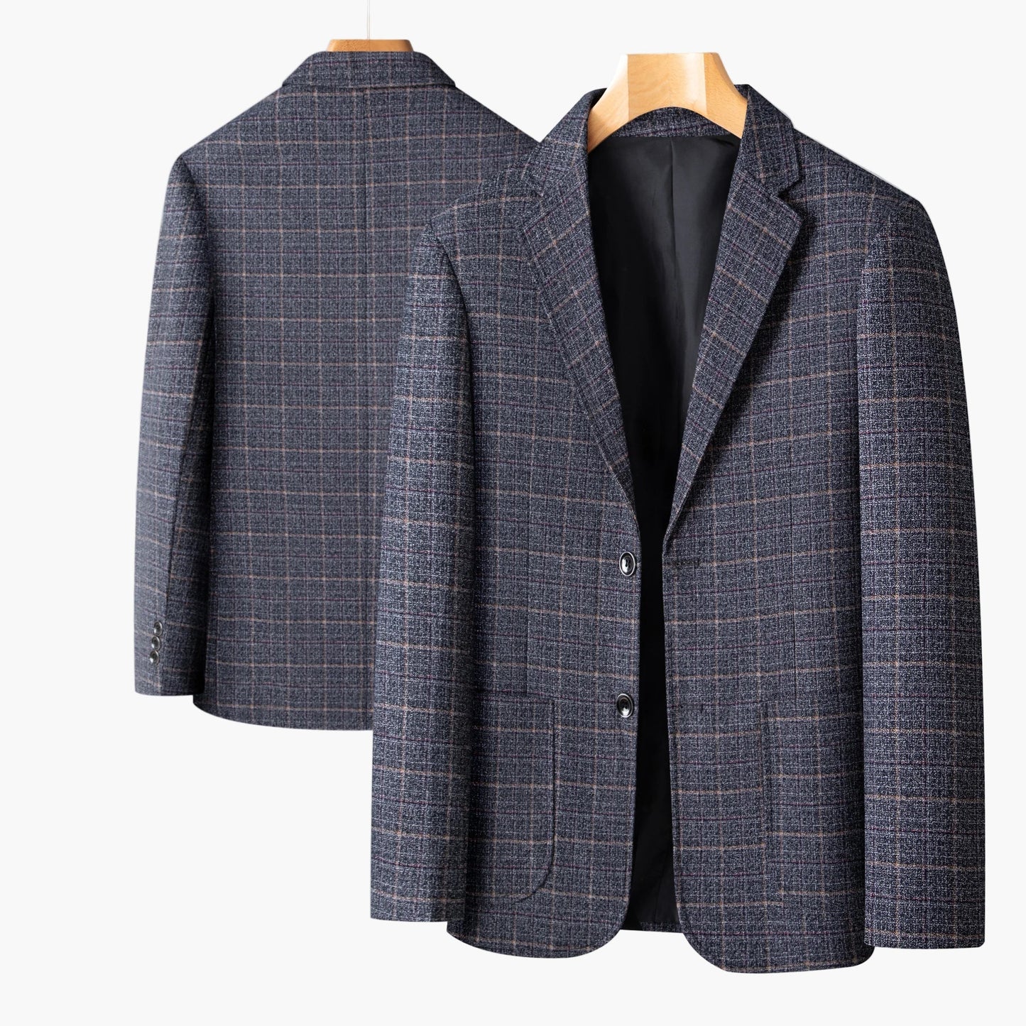 Men's Business Casual Checked Blazer – Modern Blazer Design for Office & Leisure