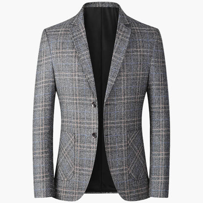 Men's Blazer Modern Business Checked – Elegant Blazer for Office & Events