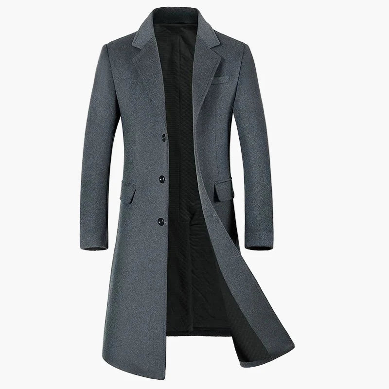 Men's Classic Winter Long Coat – Elegant Business and Casual Style