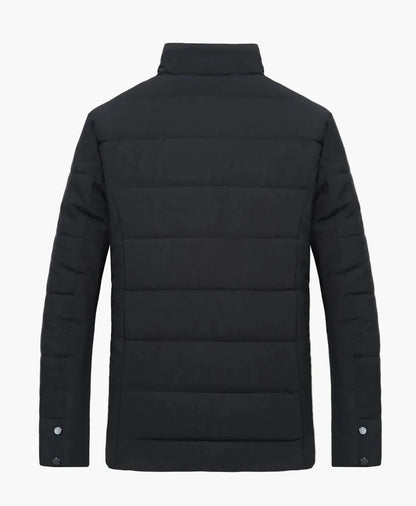 Men's winter quilted jacket with stand-up collar and zippered pockets – fashionable & warm for everyday and leisure