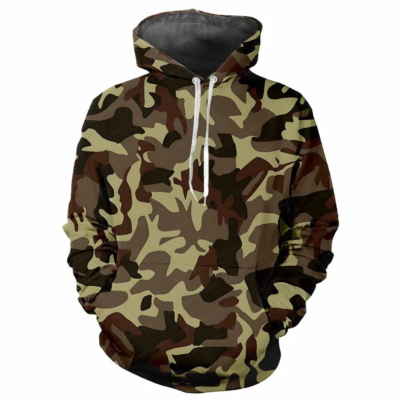 Kapuzenpullover Herren/Unisex Camouflage Muster mit Kängurutasche