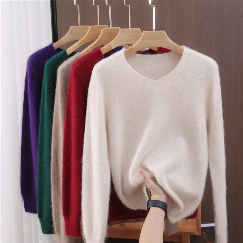 Soft V-Neck Long-Sleeve Sweater