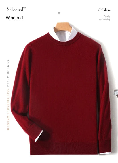 Men's Crew-Neck Sweater, Long-Sleeve, Made of Soft Material