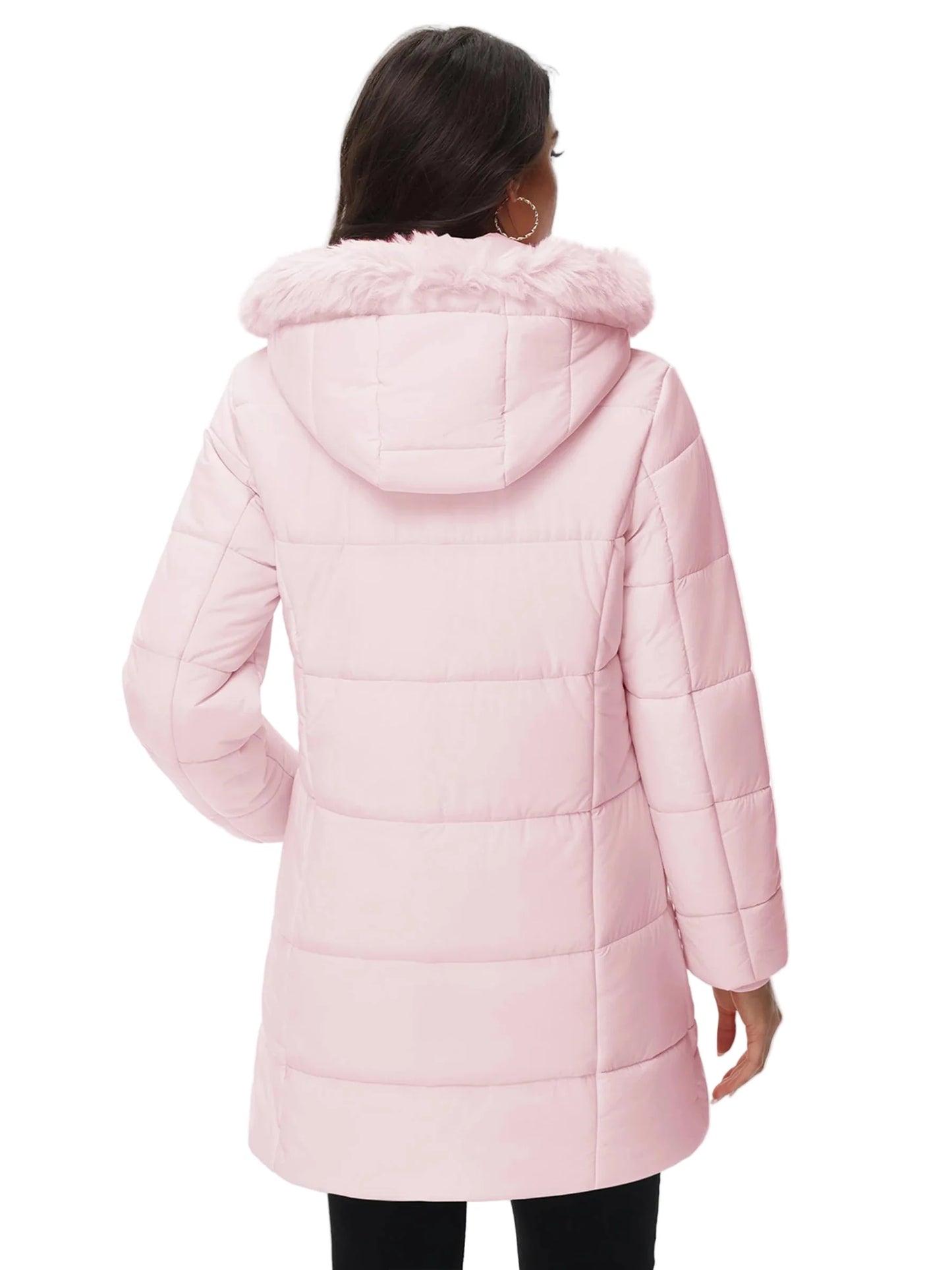 Damen Winter Steppmantel mit Kapuze – Modischer langer Pufferjacke für Alltag & Outdoor