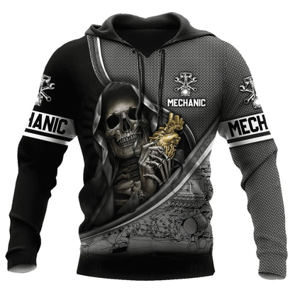 Hoodie mit Mechaniker-Thema und Grafikdruck, verschiedene Designs