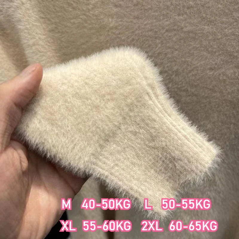 Soft women's turtleneck sweater long sleeves knitted sweater fuzzy sweater