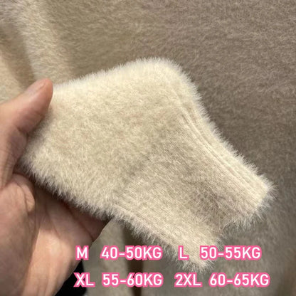 Soft women's turtleneck sweater long sleeves knitted sweater fuzzy sweater