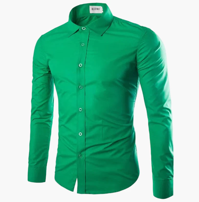 Men's Slim Fit Long Sleeve Business Casual Shirt – Modern Stylish Shirt for Office and Everyday Wear