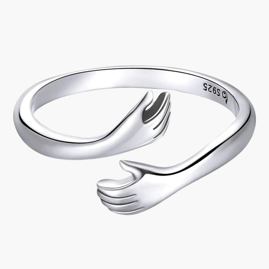 Damen Umarmungsring – Verstellbarer Freundschafts- & Liebesring mit Hand-Design, Modernes Symbol für Nähe & Geborgenheit