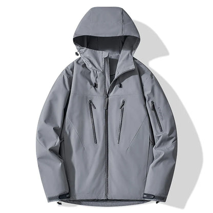 Unisex Kapuzenjacke Outdoor Wasserdicht mit Reißverschlusstaschen