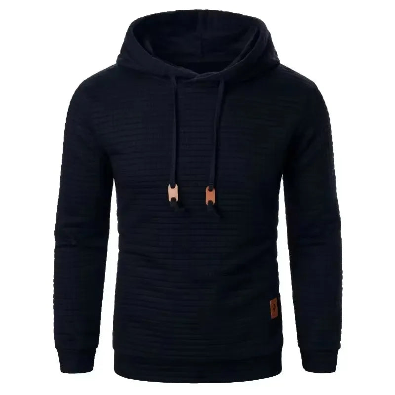Men's hoodie with brick pattern, textured hoodie