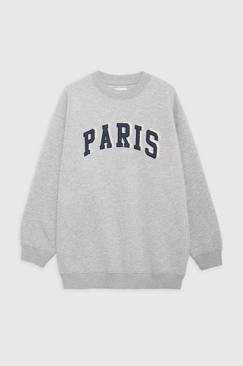 Women's Oversized Printed Sweatshirt Light Gray