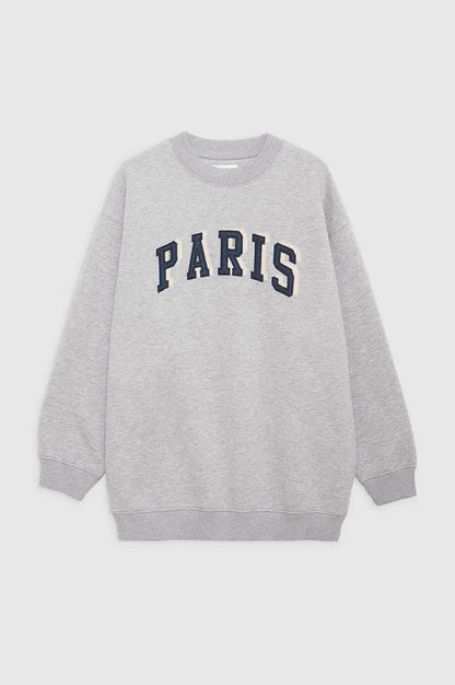 Women's Oversized Printed Sweatshirt Light Gray