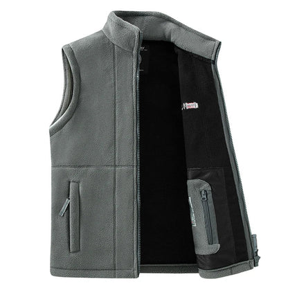 Fleece Weste Unisex Stehkragen Reißverschluss Reißverschlusstaschen