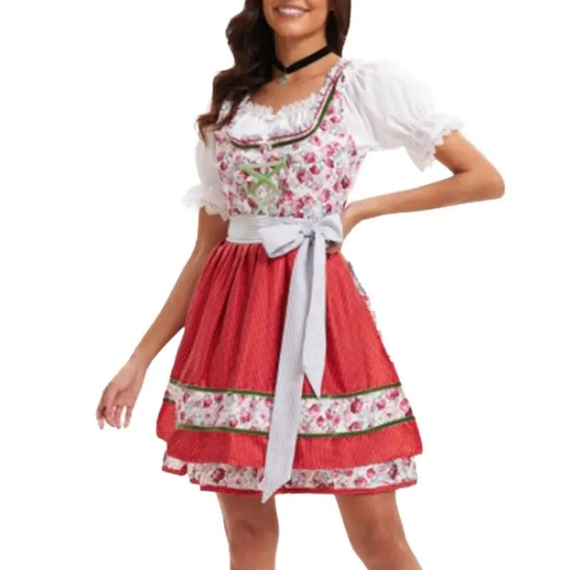 39BB Beer costume, dirndl, dress, blouse, apron, German Bavarian Oktoberfest costume set