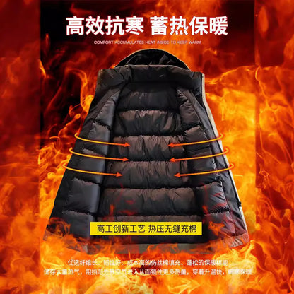Unisex winter parka with hood - Warm-lined coat with zipper and pockets
