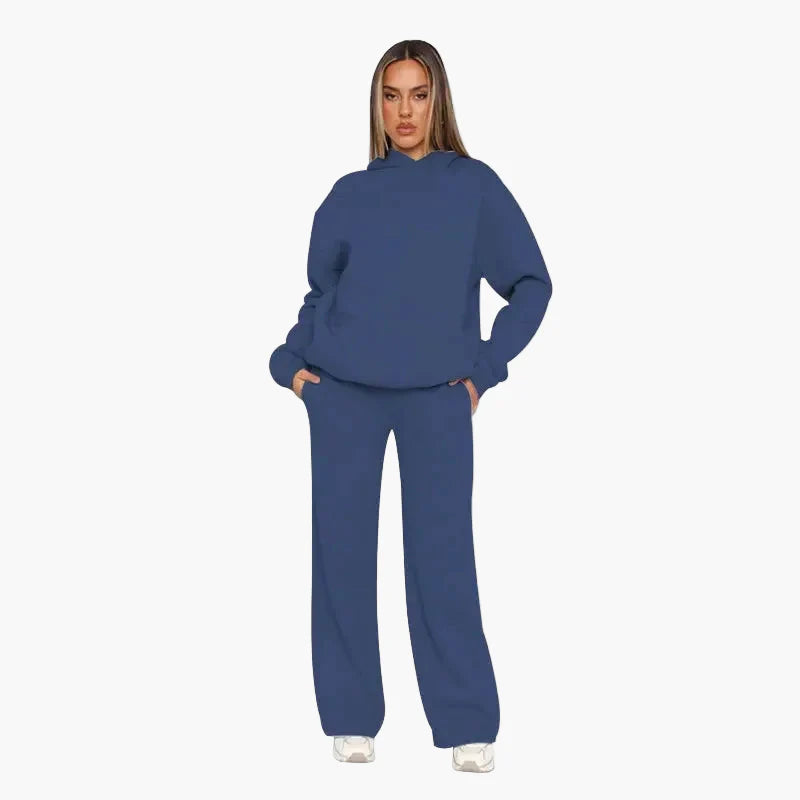 Women's loungewear set hoodie and wide pants – comfortable casual outfit