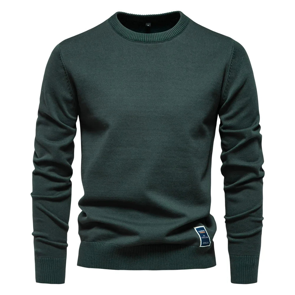 Herren Rundhals Pullover Langarm Basic Strickpullover