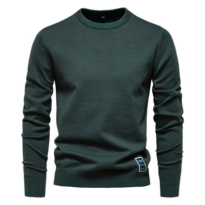 Herren Rundhals Pullover Langarm Basic Strickpullover