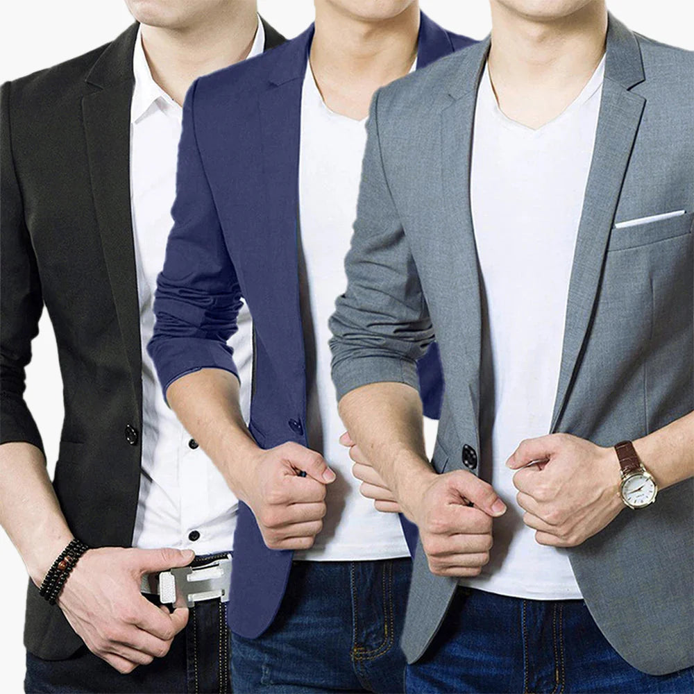 Men's Blazer Slim Fit Modern Business Casual Jacket – Elegant Suit for Office & Everyday Use
