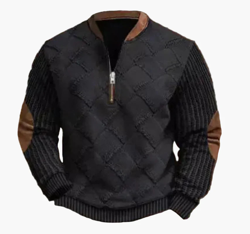 Herren Pullover mit halbem Reißverschluss – Stilvoller Strick-Look für Herbst und Winter