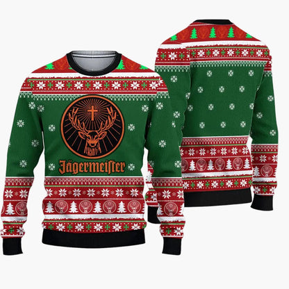 Herren Jägermeister Ugly Christmas Sweater – Party Pullover für Weihnachten und Winter