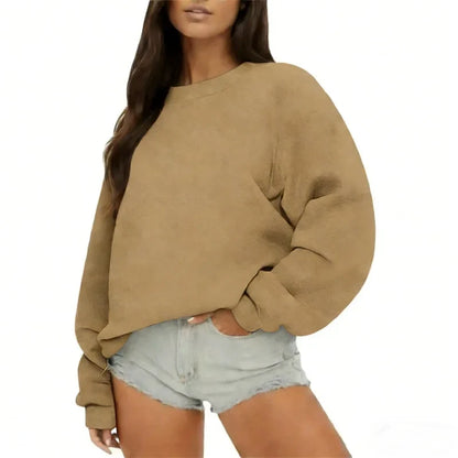 Women's Oversized Crew-Neck Long-Sleeve Sweatshirt