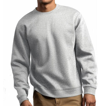 Unisex cotton-blend crew-neck sweatshirt, long sleeves, casual sweater