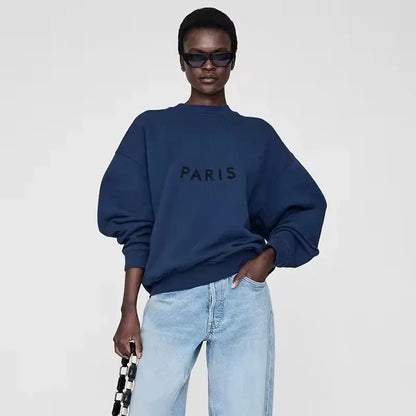 Women's Oversized Printed Sweatshirt Light Gray