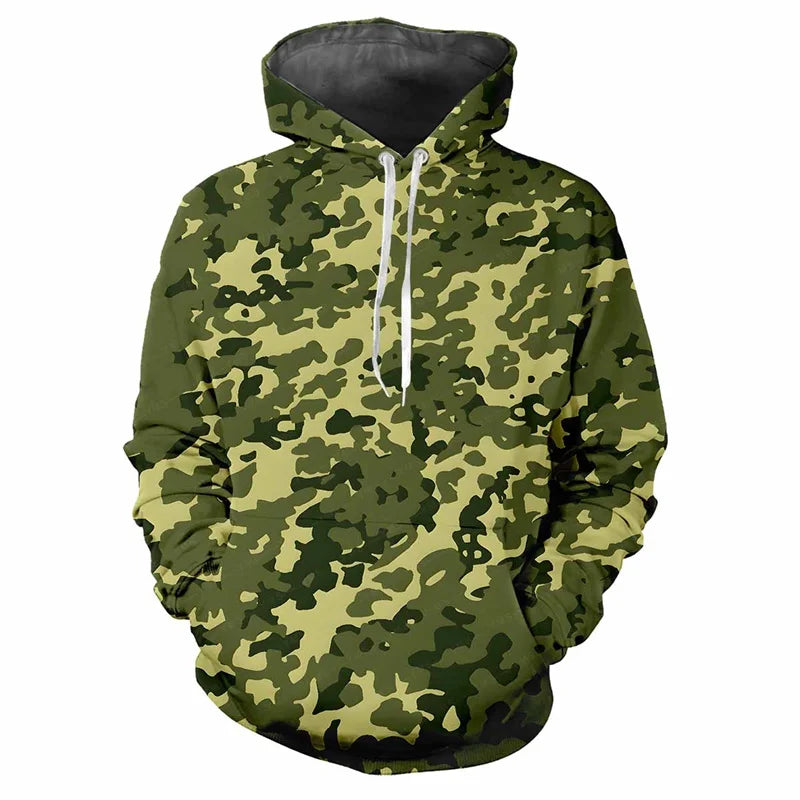 Kapuzenpullover Herren/Unisex Camouflage Muster mit Kängurutasche