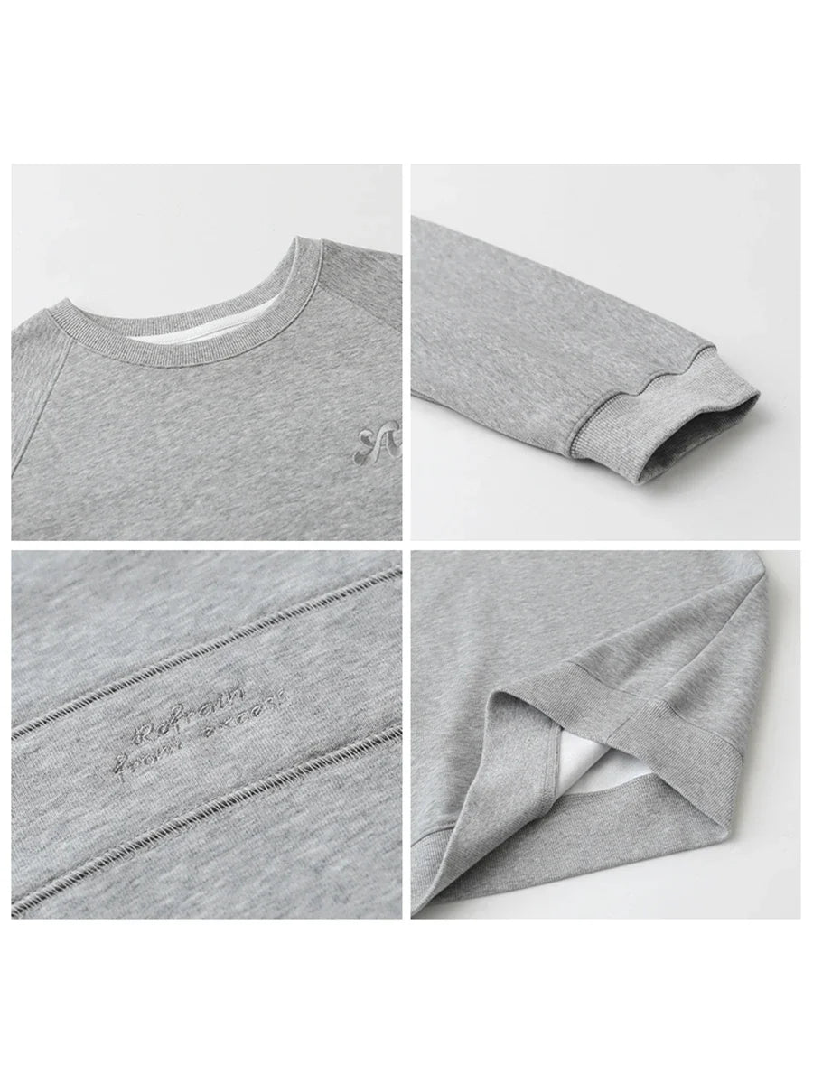 Women's oversized crew-neck long-sleeve sweatshirt